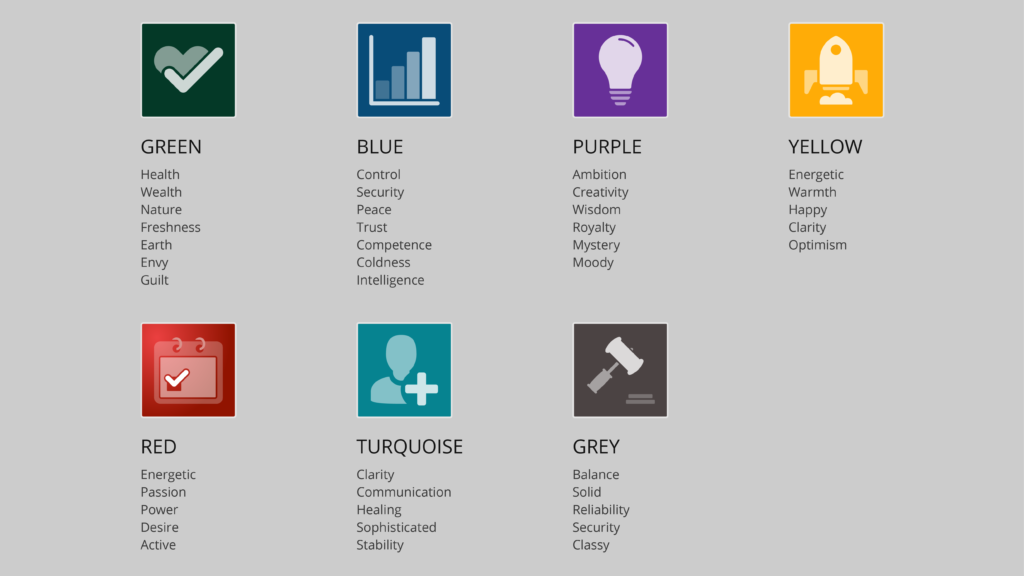 color theory applied to each icon category